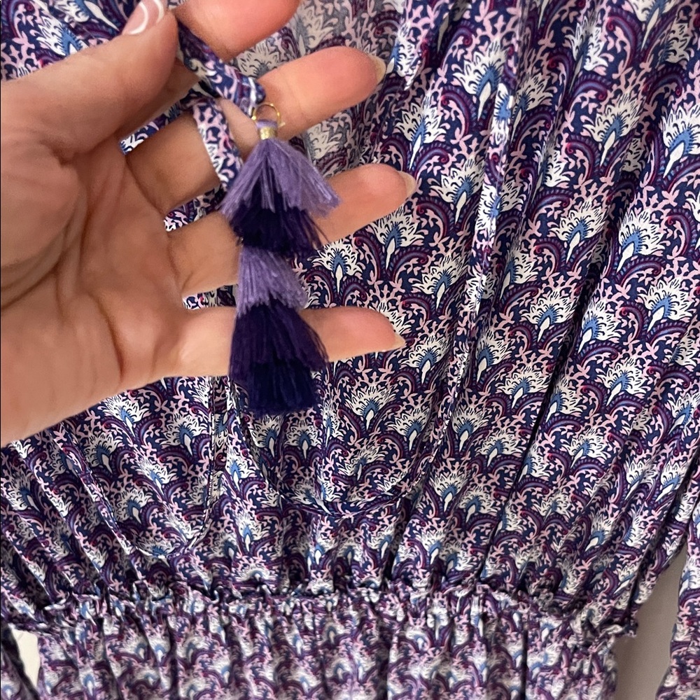 Cute Mini Purple Patterned Dress - Picture 6 of 6